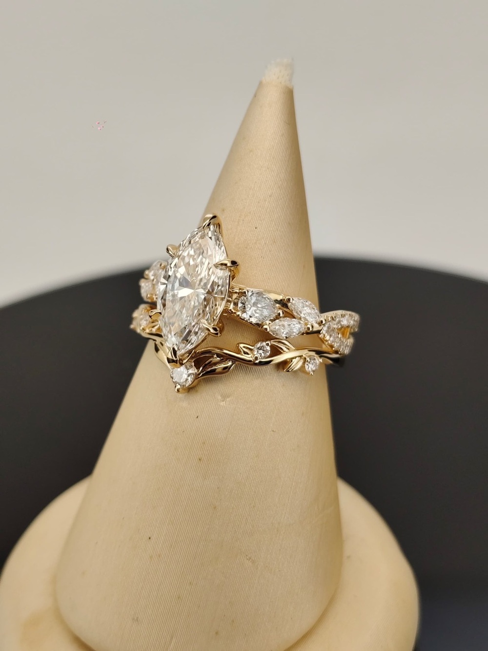 Stunning Marquise 2.5 carat lab diamond ring sets- Custom Order!